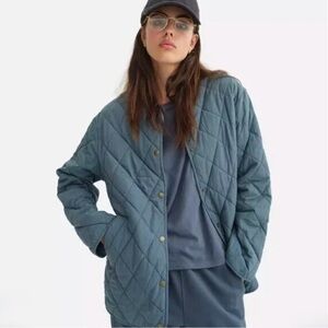 MATE the Label Blue Quilted Puffer Jacket